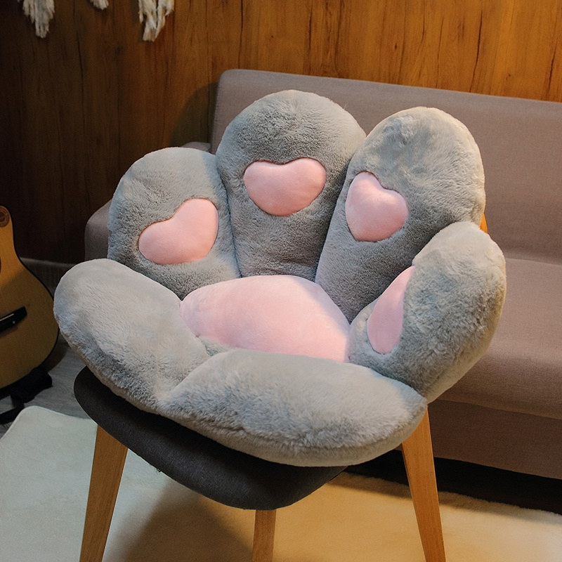 MOONBEEKI Cat Paw Cushion Comfy Kawaii Chair Plush Cushions Shape Lazy Pillow for Gamer Chair 28'x 24' Cozy Floor Cute Seat Kawaii for Girl Worker Gif