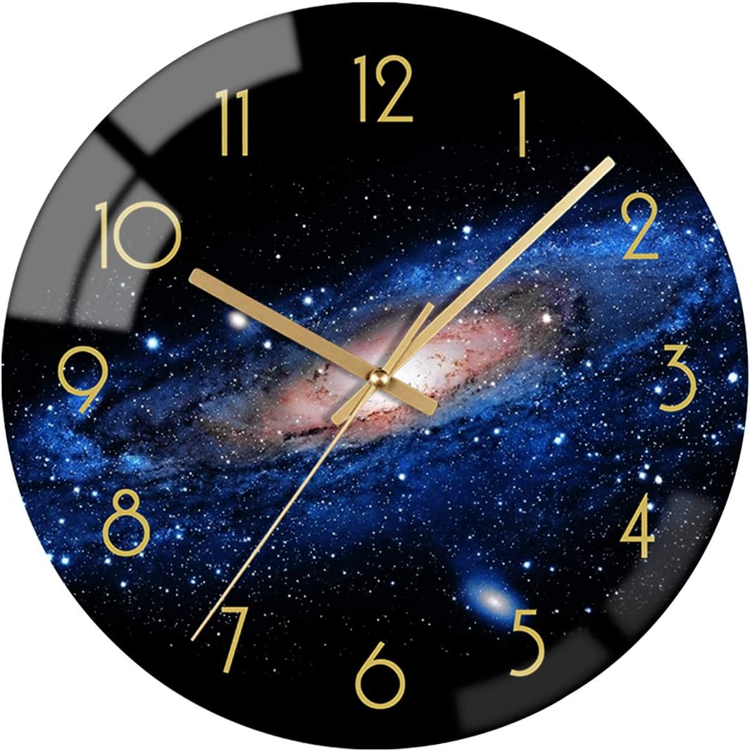 12' Wall Clock Round Silent Non-Ticking Quartz Battery
